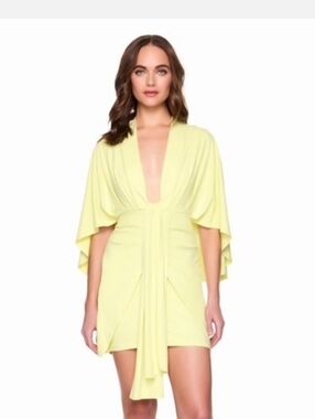 Susana Monaco Lemon Yellow Draped Ibizia Dress